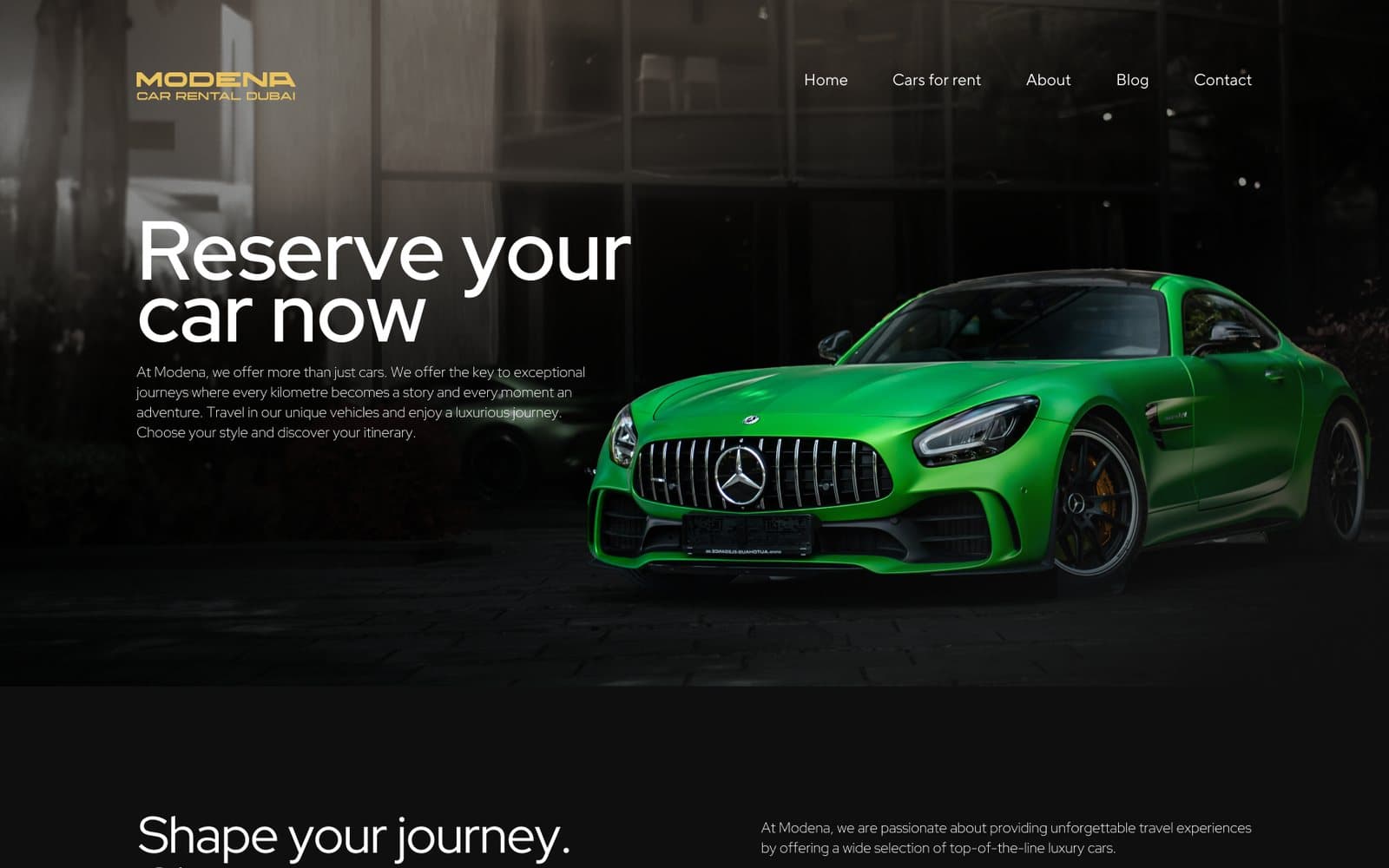 Modena Car Rental: Wynajem aut, Dubaj, Strony i aplikacje